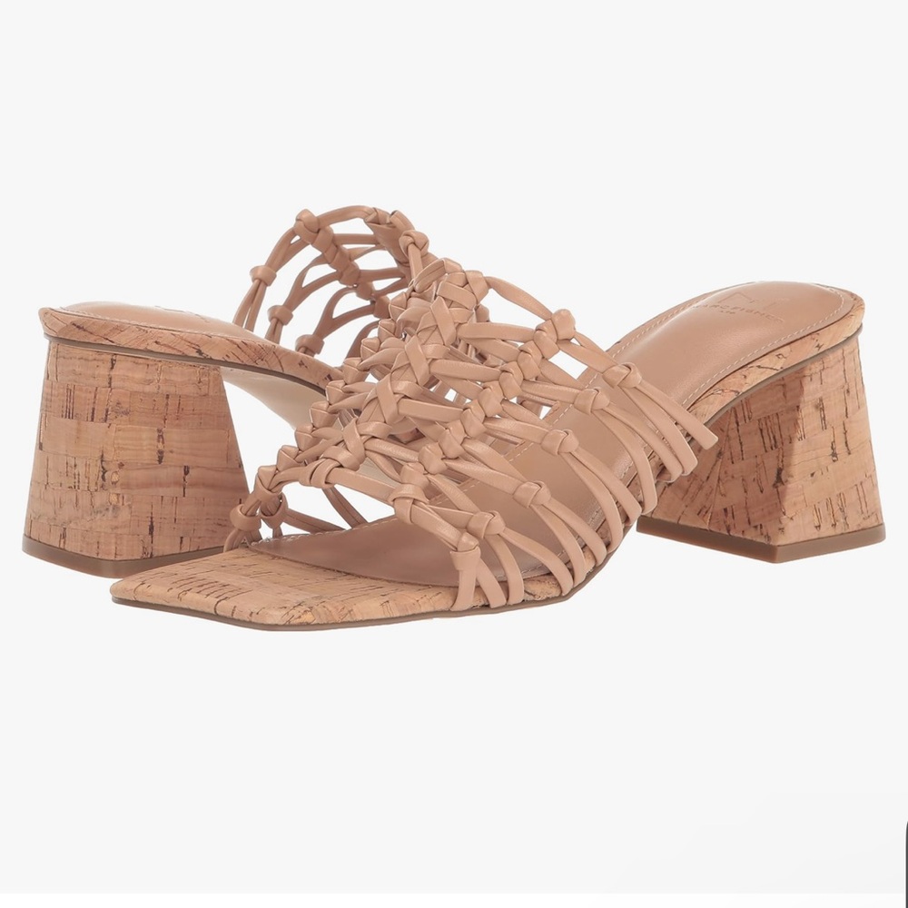 Marc Fisher NWT light Natural Cólica block Cork Heel braided Sandal.